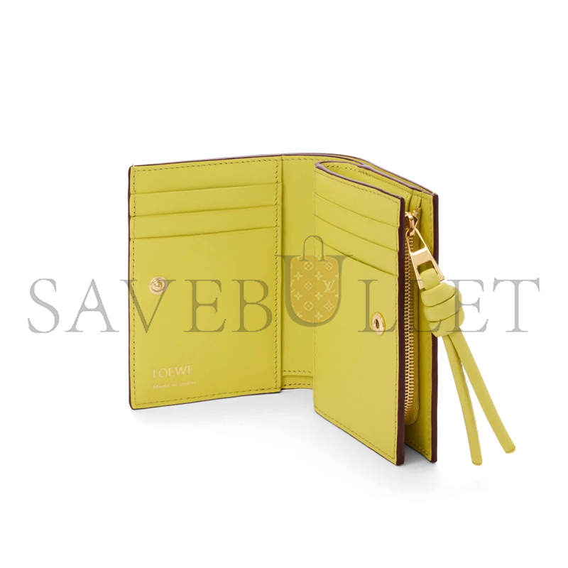 LOEWE KNOT COMPACT WALLET IN SHINY NAPPA CALFSKIN CEM1NCWX01 (11.4*8.5*3cm)